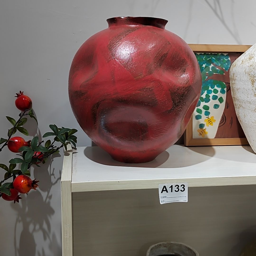 乙***醇瓷片陶瓷景德镇陶瓷花瓶红色系