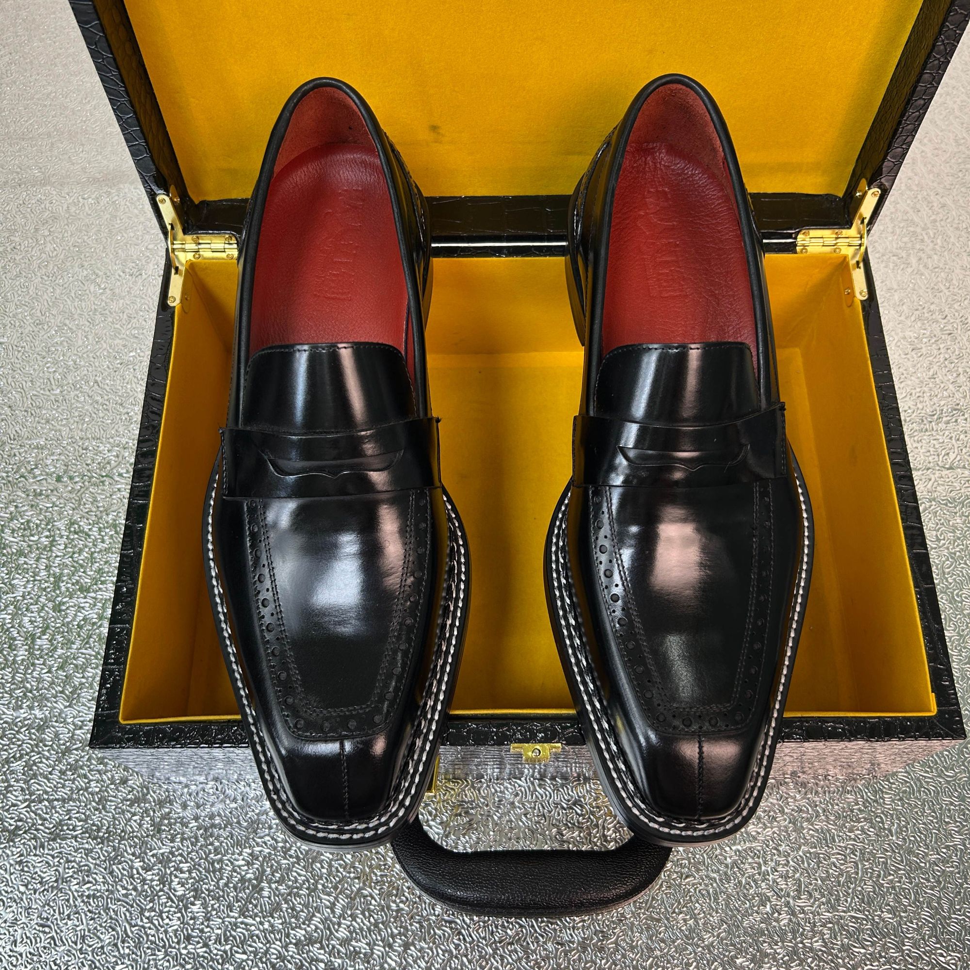 马臀皮挪威缝乐福系带手工皮鞋男百搭时尚舒适黑色商务男士皮鞋