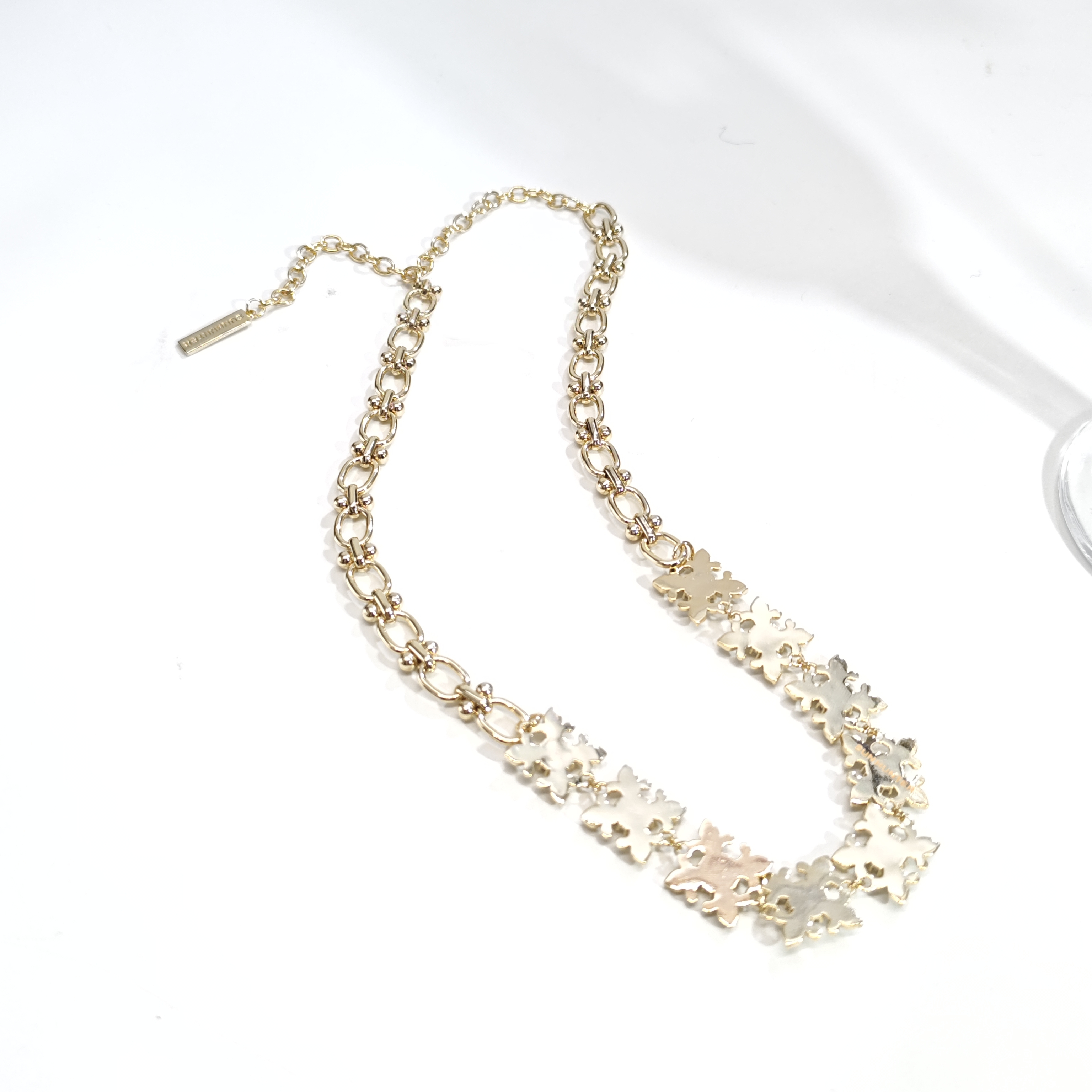 铜合金项链 08062高级时尚设计感闪锆十字项链