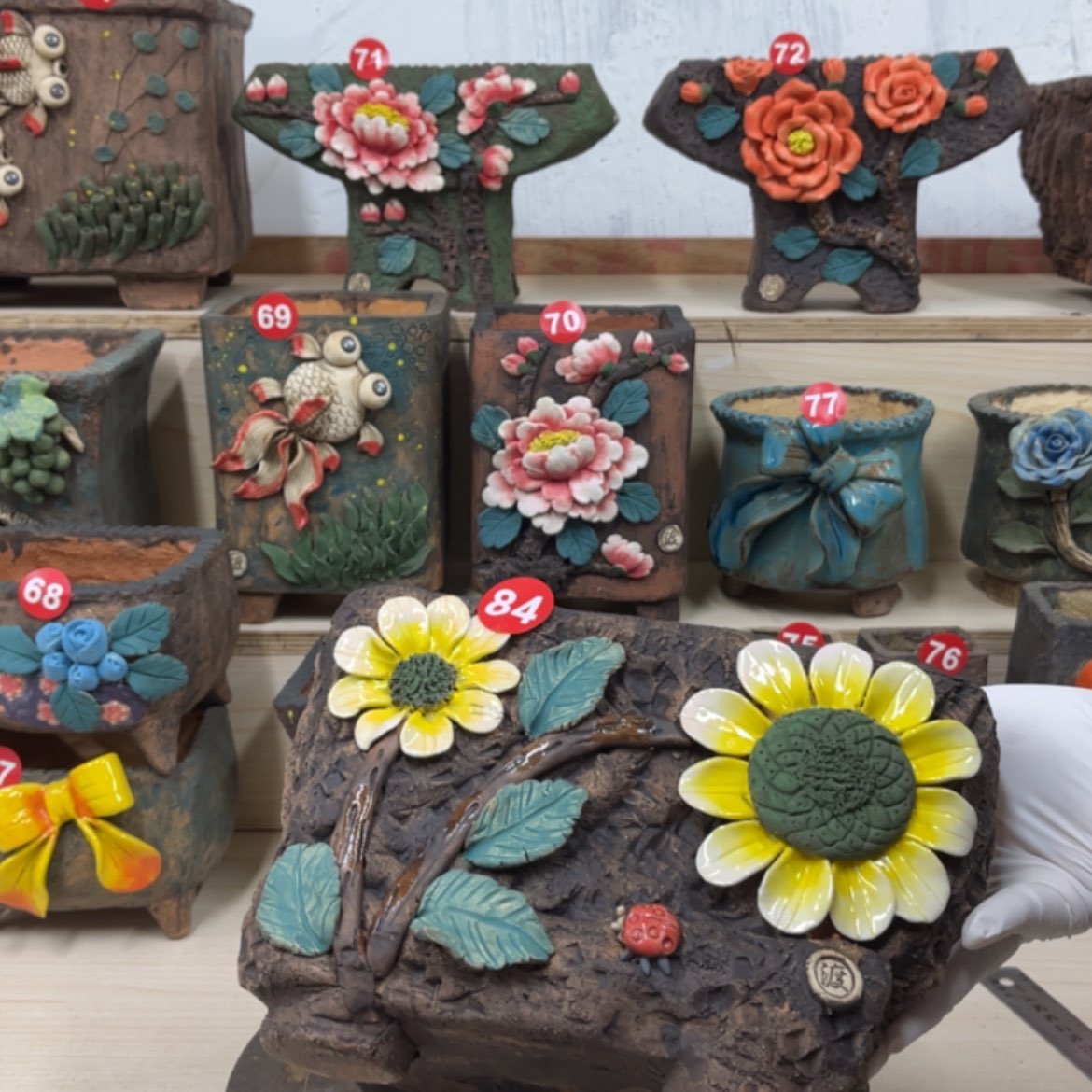 【闪购商品】紫砂花盆84号  口径21.5×15.5外高16