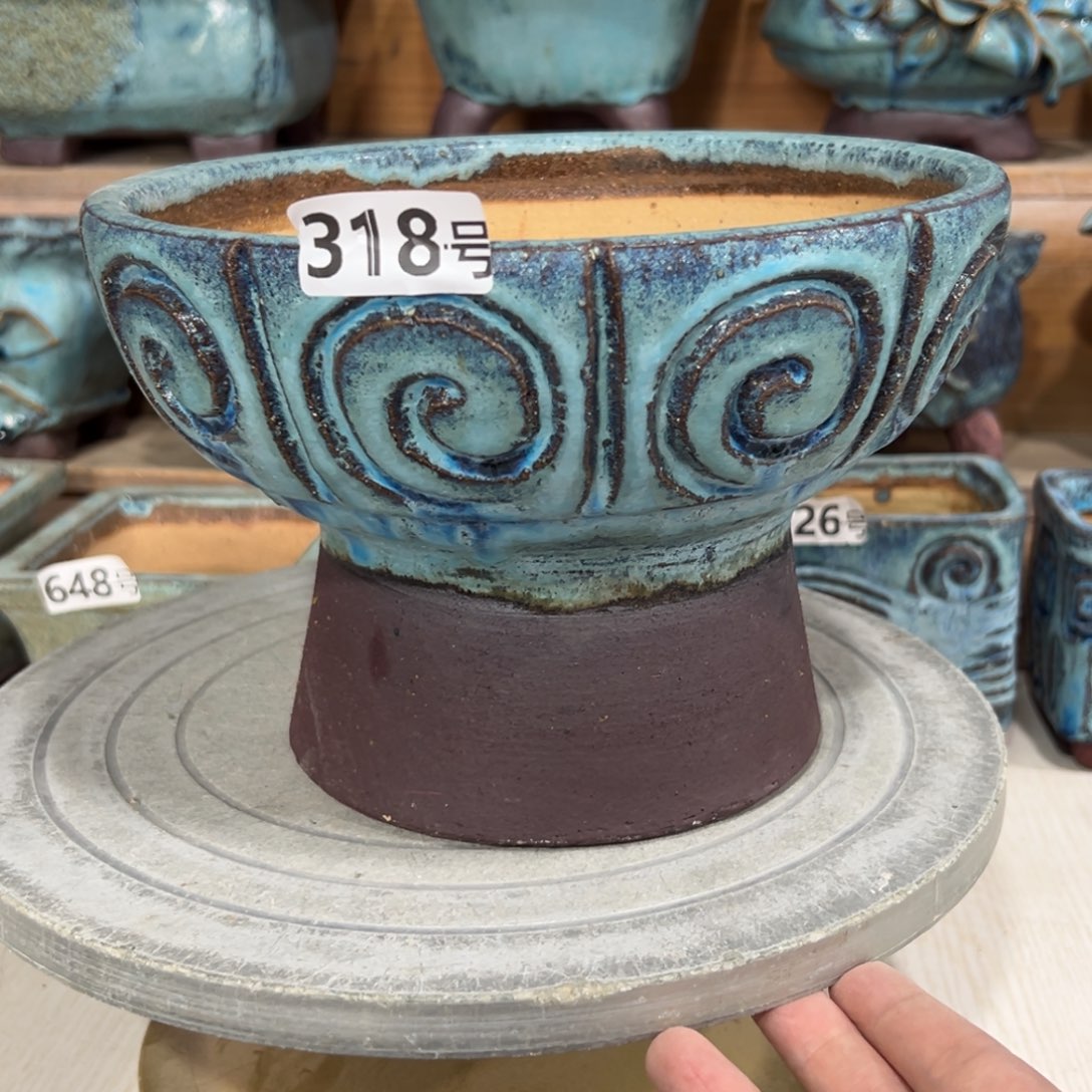 内口径 20高15 ，尚雅陶坊多肉花盆，盆口裂