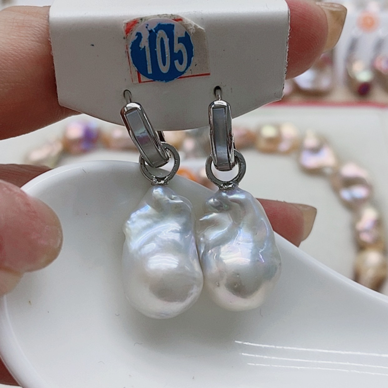 【闪购商品】淡水珍珠耳饰银S925镶嵌