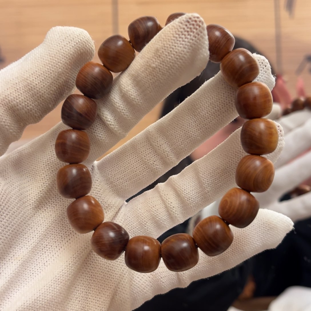 柏木（崖柏）手串/手链12黑油蚕丝纹泥膏香料19.4药香