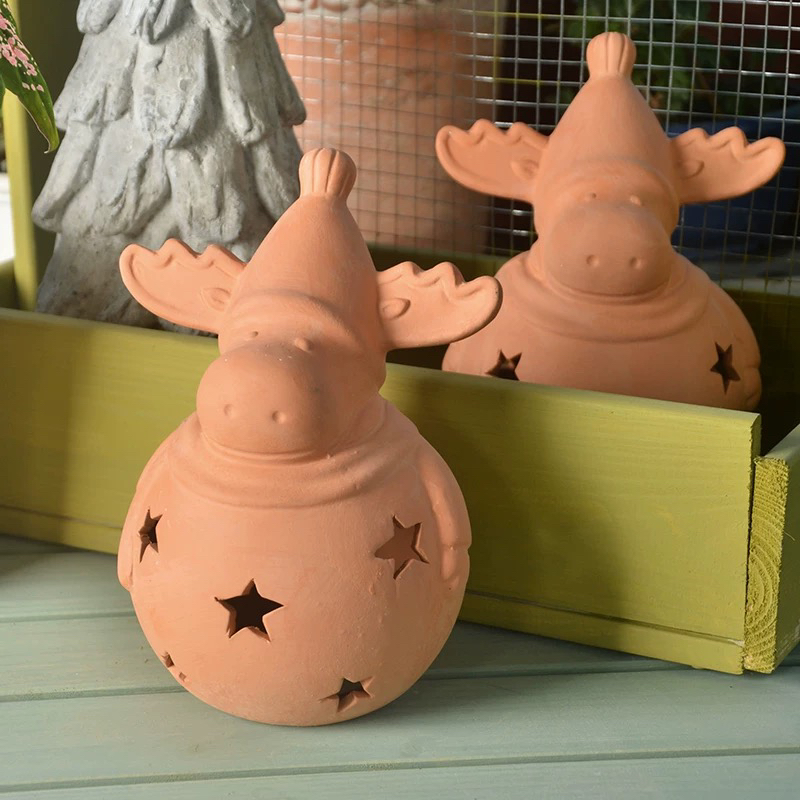 红陶麋鹿风灯花园氛围感风灯