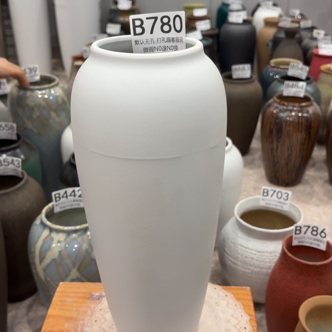 摆件瑕疵780 景德镇陶瓷花瓶高34口9