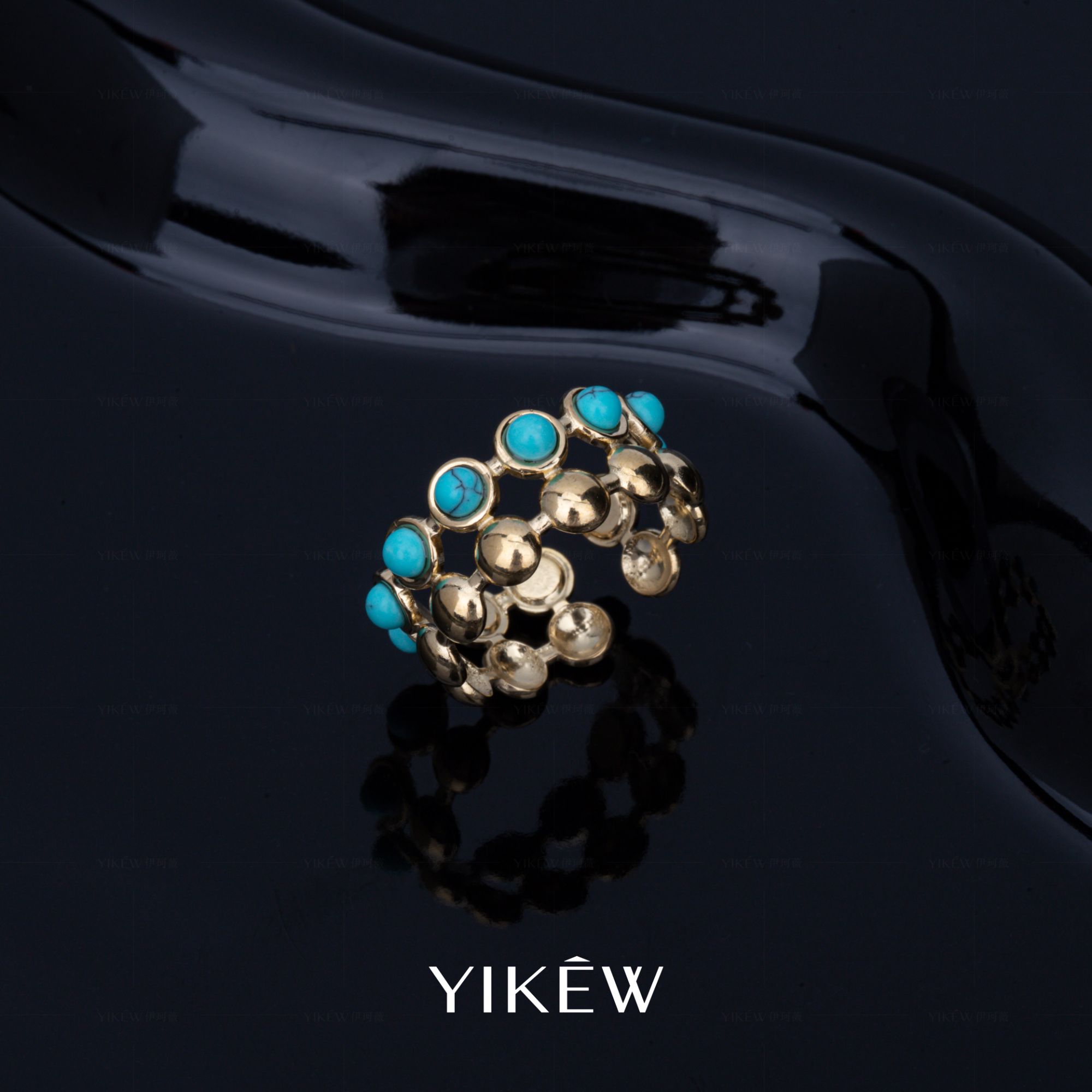 铜合金戒指 松绿石韵｜翠绿Harmony 戒指YJ1281B