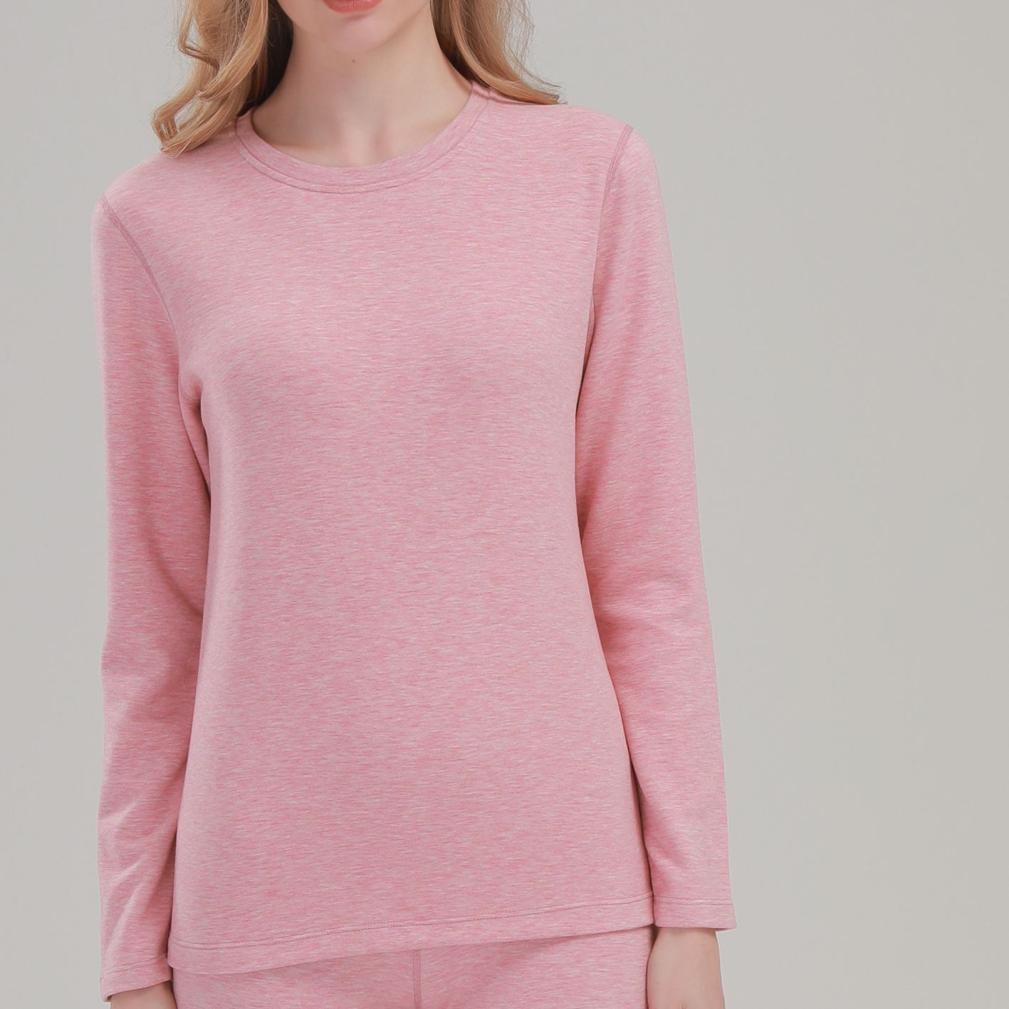 CY6006女士蚕丝羊毛圆领舒适家居服套装