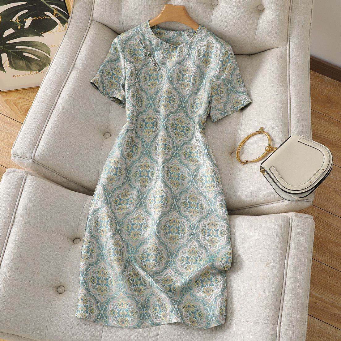 重磅推出：高端非遗真丝【宋锦宝相花】连衣裙2025夏新女桑蚕丝裙子