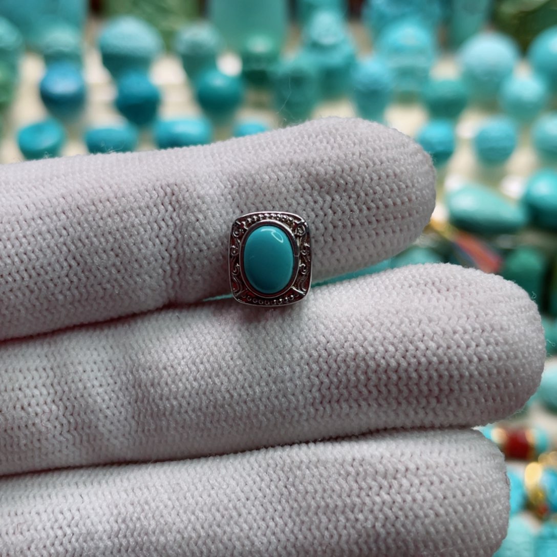 绿松石珠宝奇石银S925镶嵌