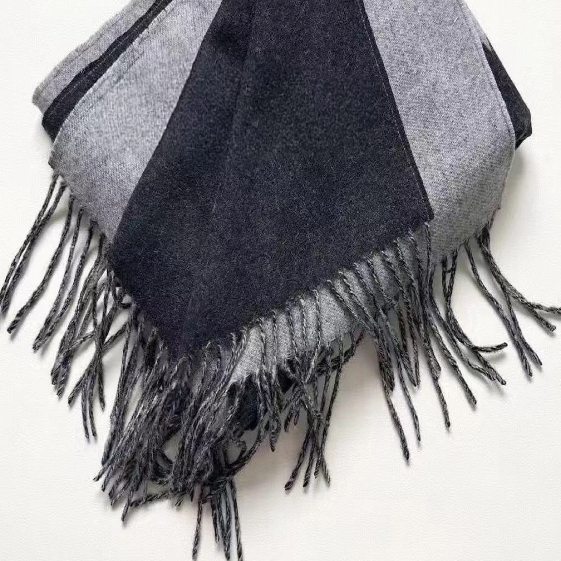 厚款极简风时尚冬季拼色条纹通用女围巾百搭