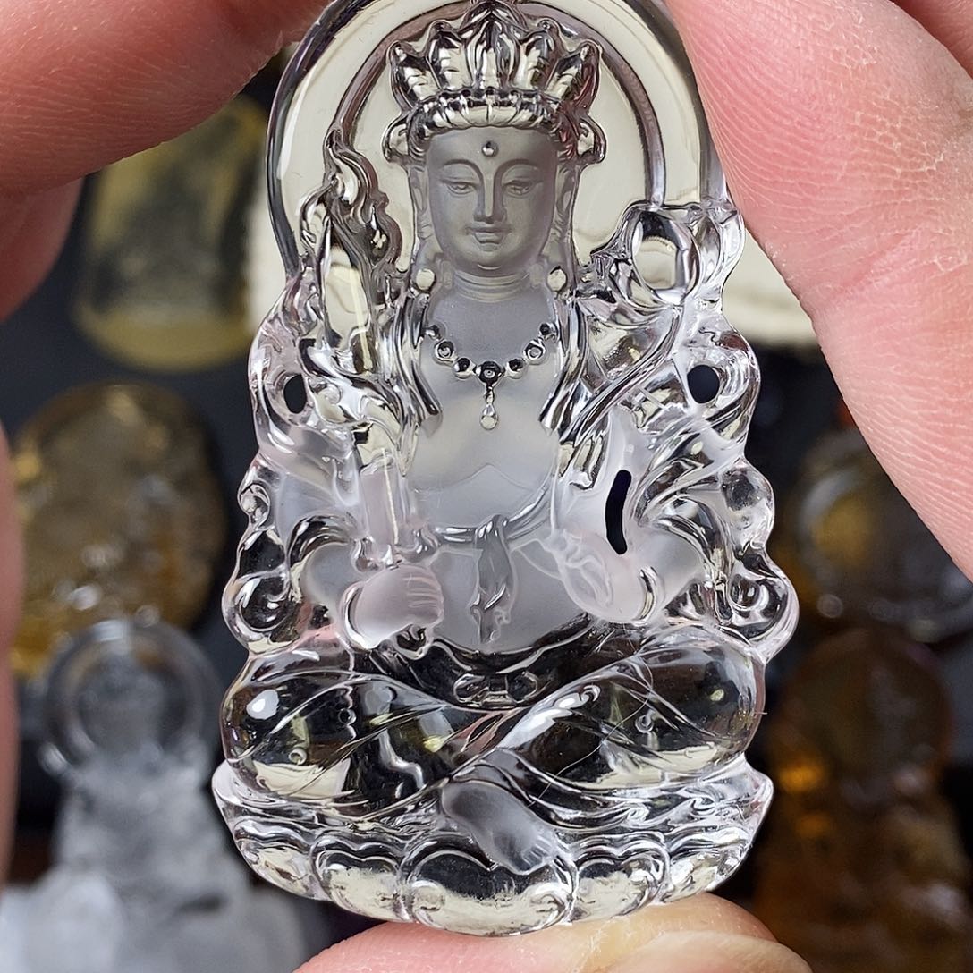 水晶天然水晶吊坠未镶嵌金*T