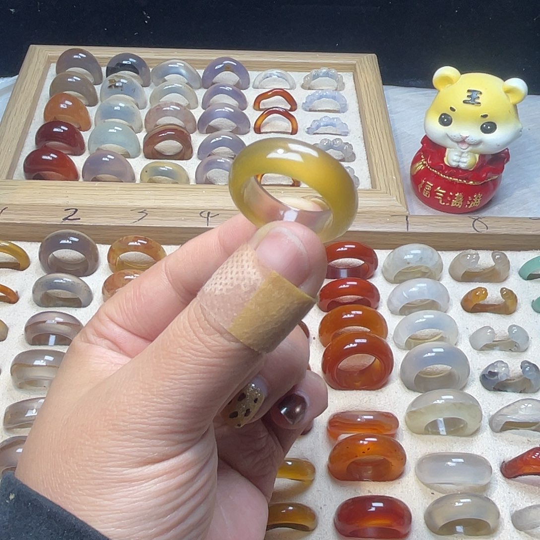 明***玩玛瑙/玉髓合金戒指A16港24不退换