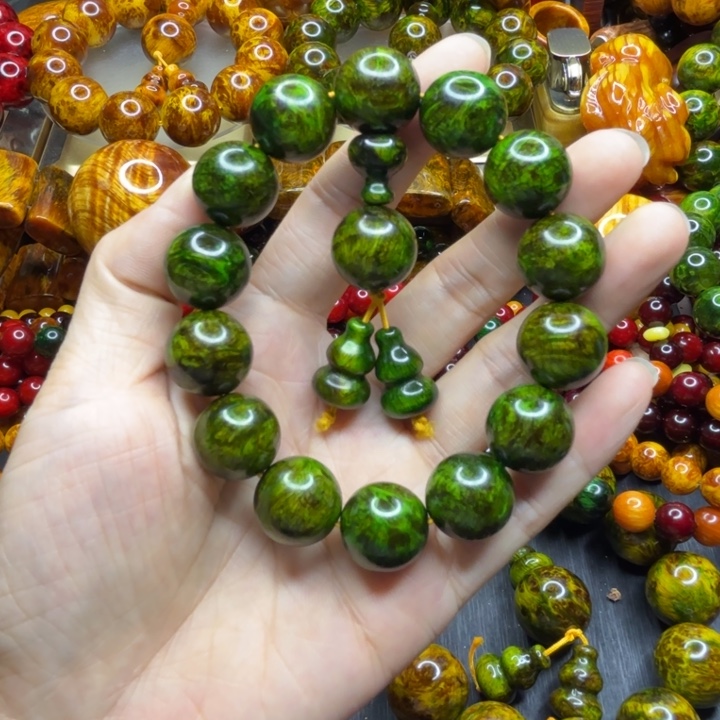 松木琥珀木文玩手串