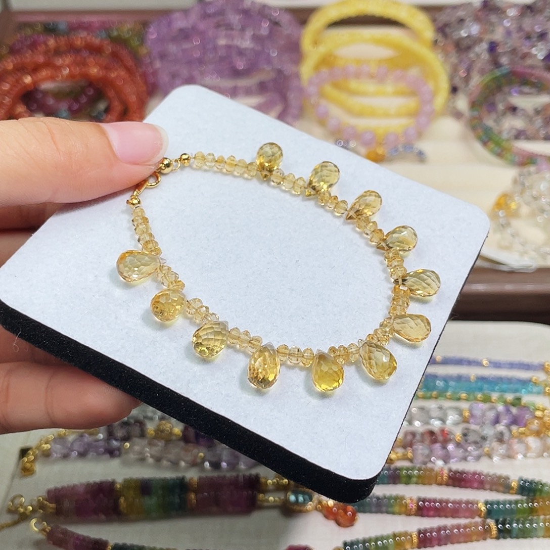 黄晶未镶嵌手链黄水晶设计款手链