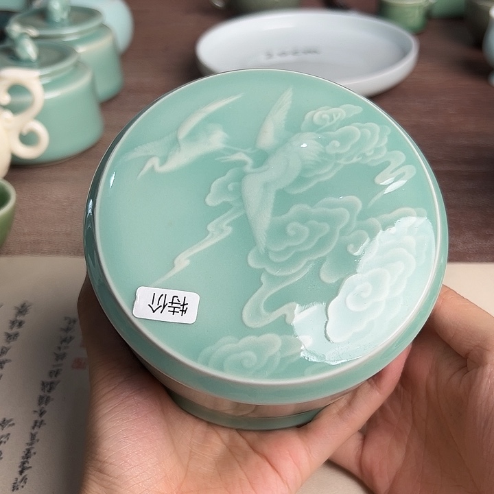 龙泉云间青瓷小米茶器