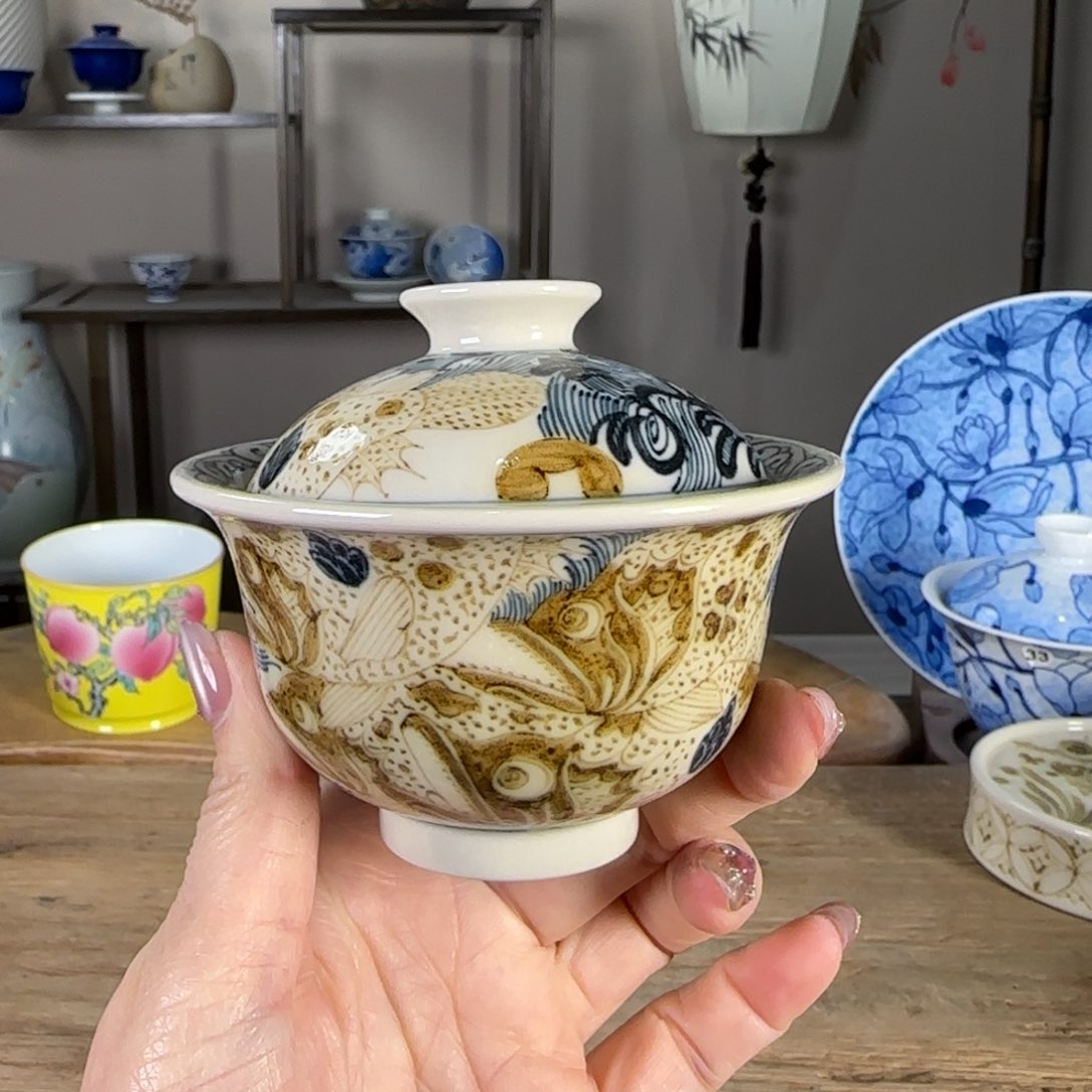 杯景德镇陶瓷柴烧多人