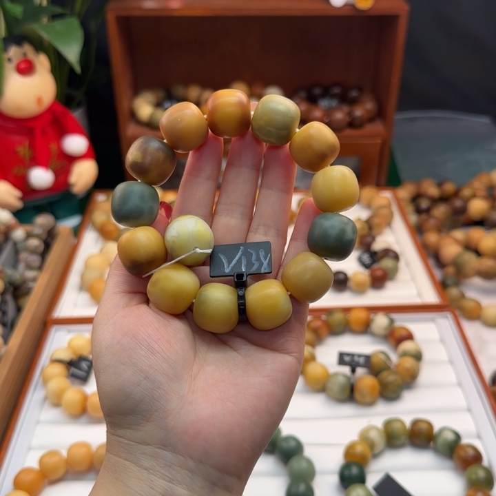 菩提根/象牙果手串卡20桶珠干磨微瑕