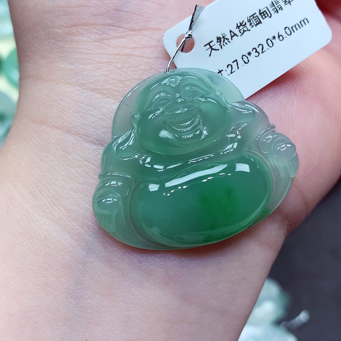 翡翠未镶嵌颈饰佛公12