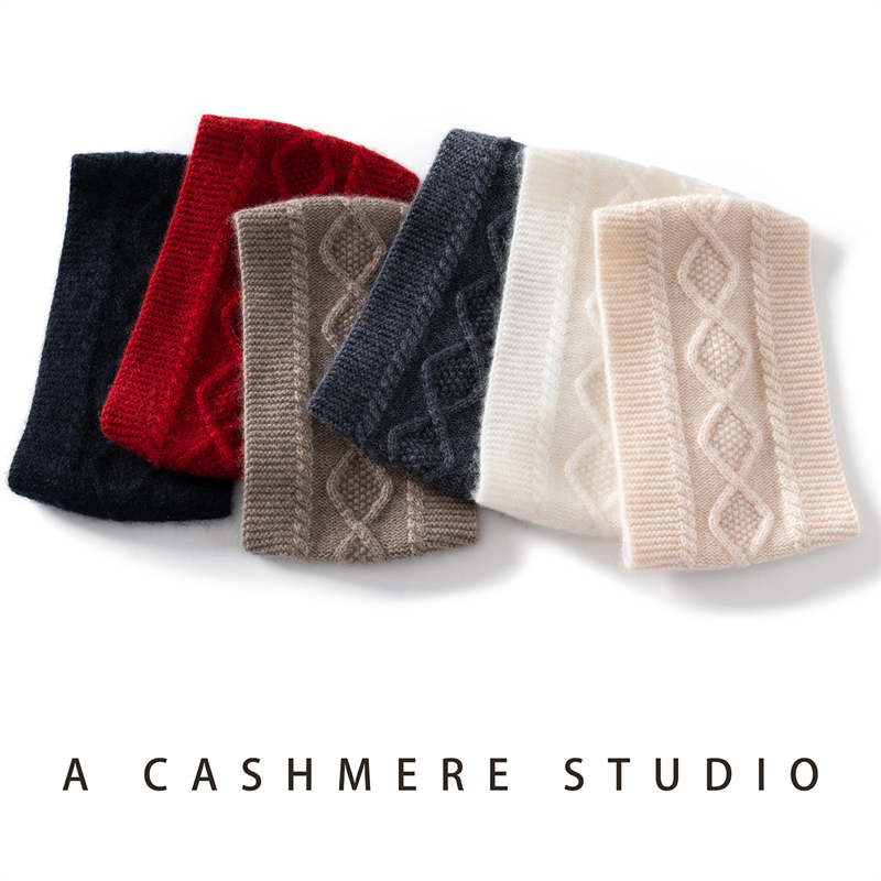 秋冬新款山羊绒针织帽子空顶纯色发带抹额气质慵懒风时尚女士