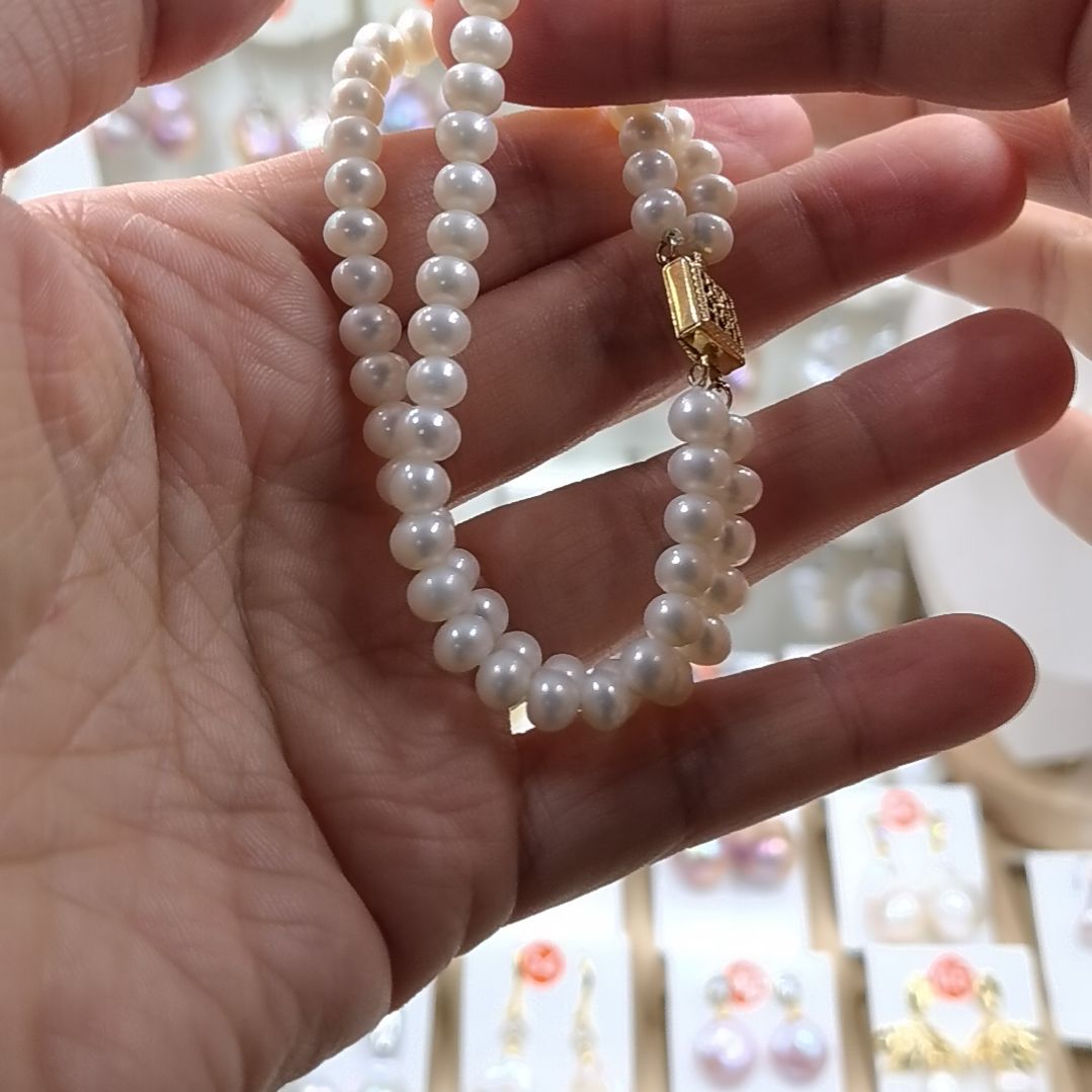 淡水珍珠手镯银S925镶嵌