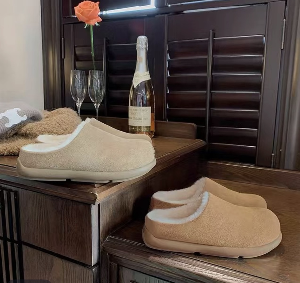 【半包拖鞋】男女同款半包女鞋防水冬季时尚懒人穆勒拖加绒拖鞋2