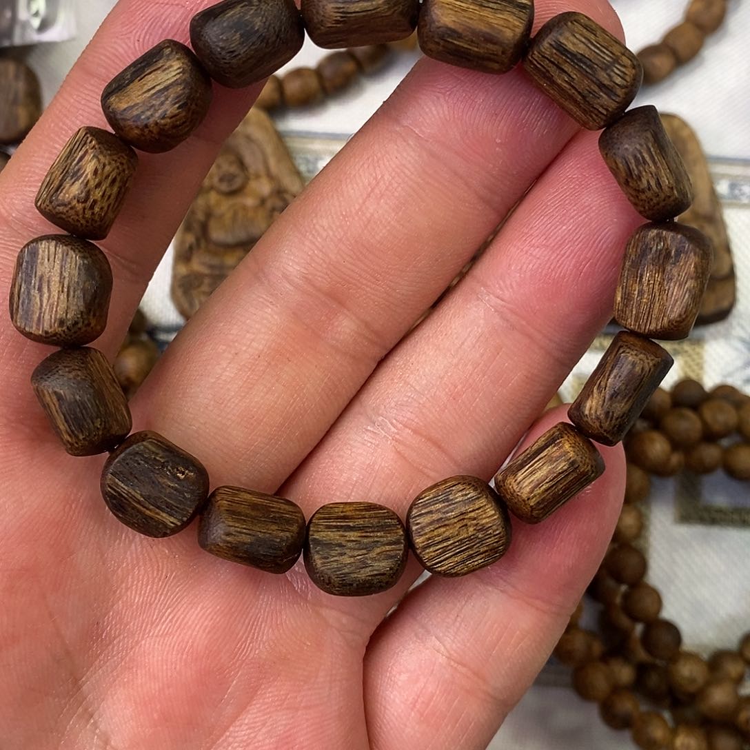 沉香手串珣**～10mm +随型海南种植棋楠9分沉