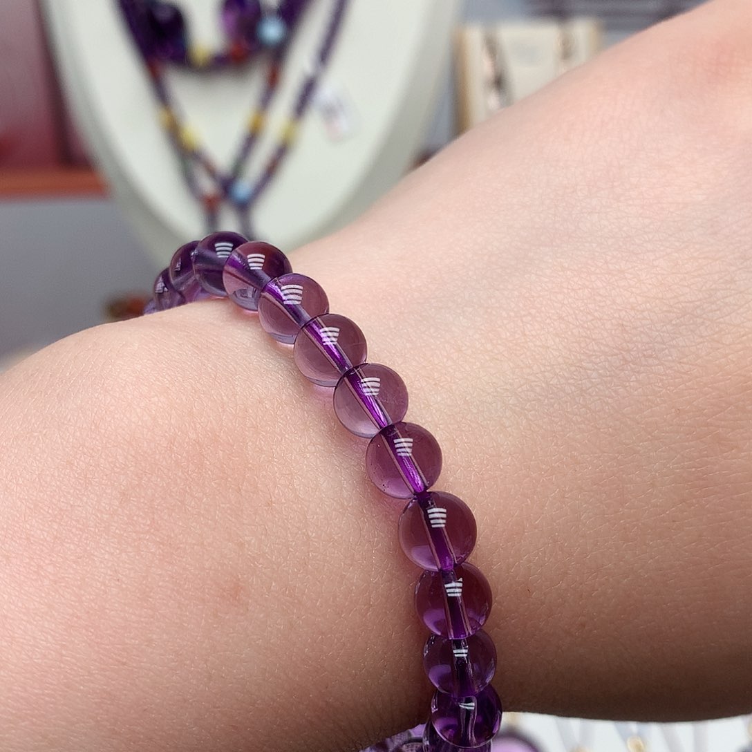 紫晶巴西手串7m m未镶嵌