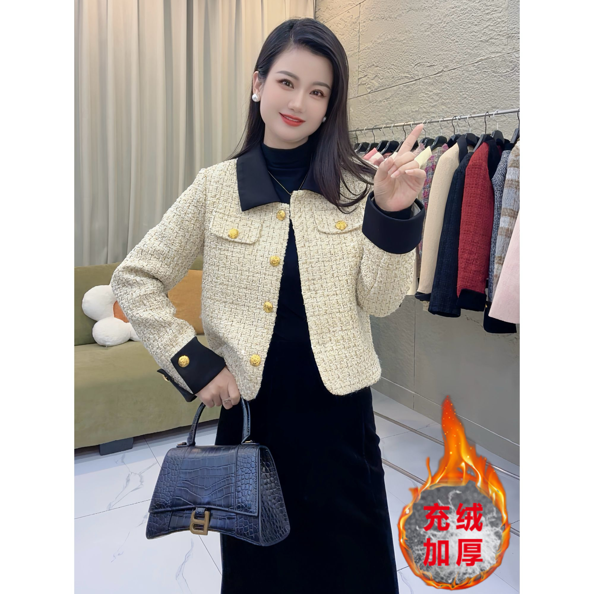 【当天发+运费险】高级感小香风短款外套秋冬气质设计感外搭RO527