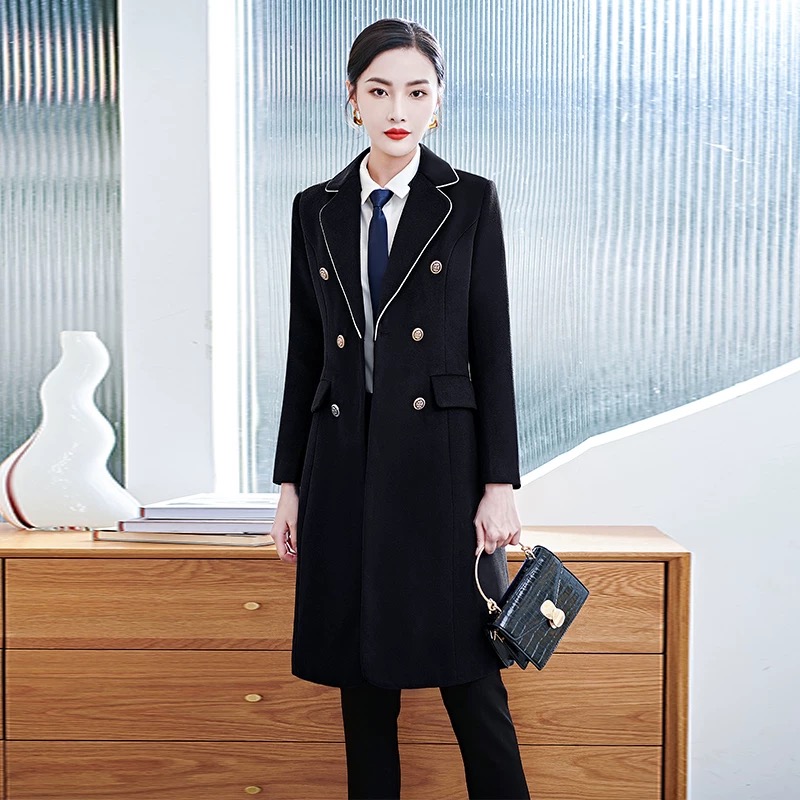 【断码清沧】加厚冬款高级感职业装毛呢大衣女时尚显瘦外套气C009