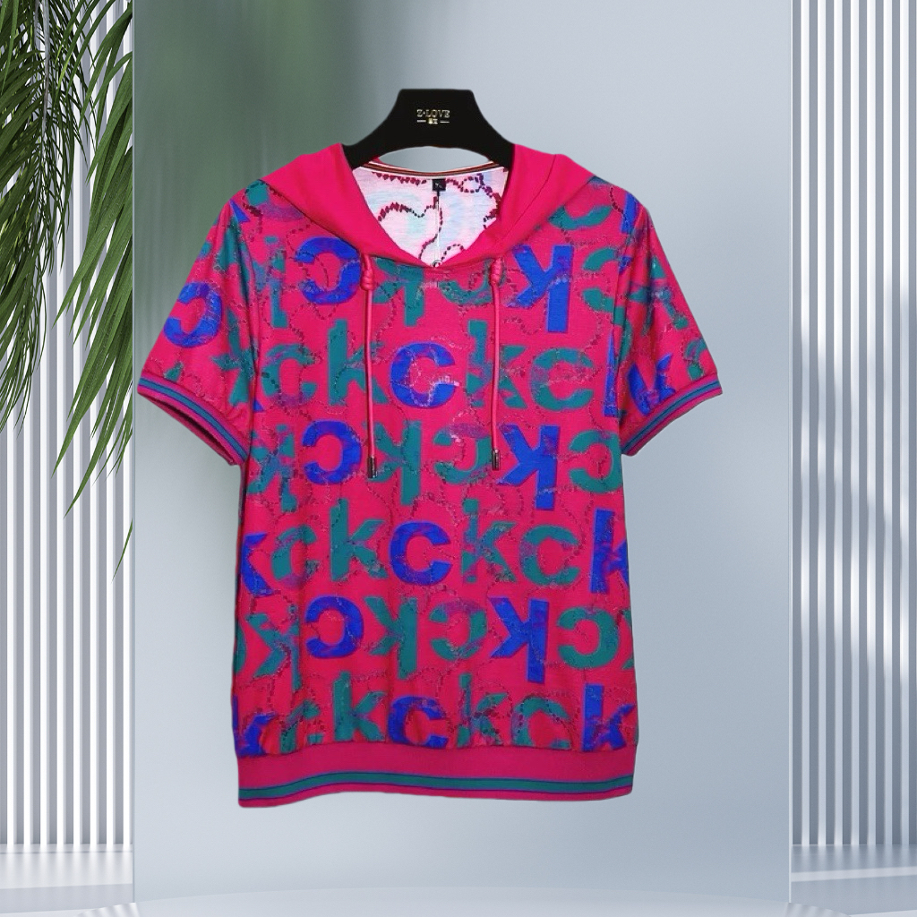 【自由向风字母印花】5121夏季连帽薄款休闲风女士显瘦百搭短袖上衣