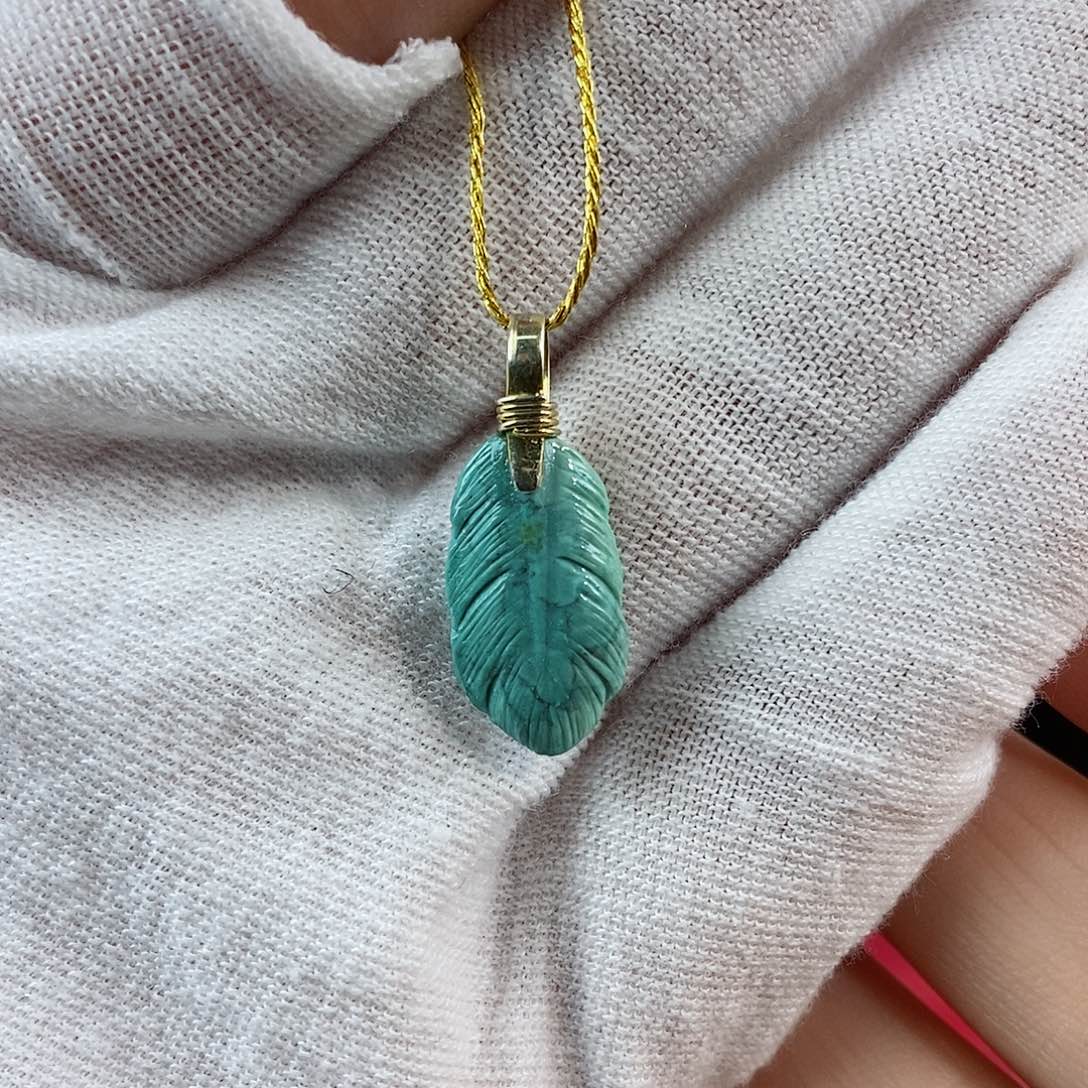 绿松石珠宝奇石银S925镀金镶嵌