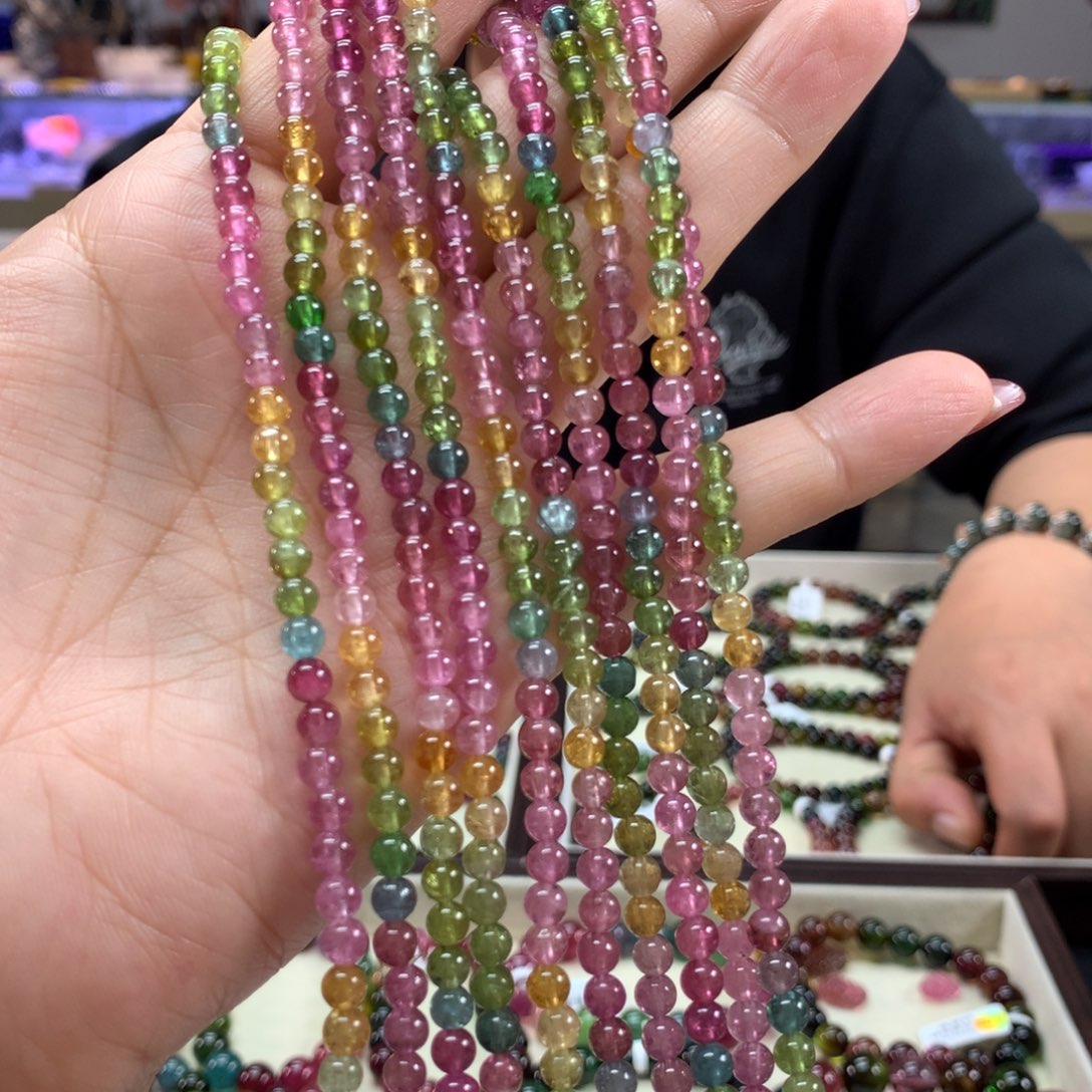 碧玺手链未镶嵌多样性发其一条4.6毫米左右