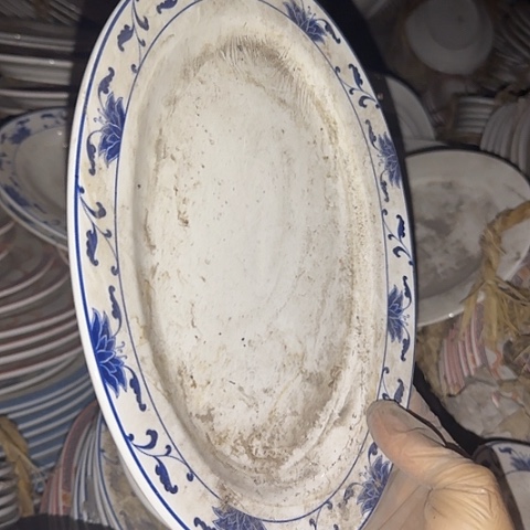 瓷片国营厂库存微瑕28-29厘米椭圆