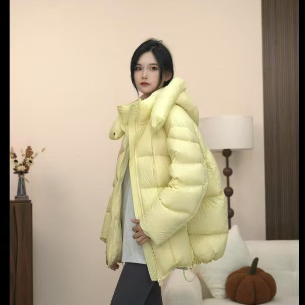 高品质90白鸭绒加厚保暖云朵泡芙百搭韩版新款连帽羽绒服外套