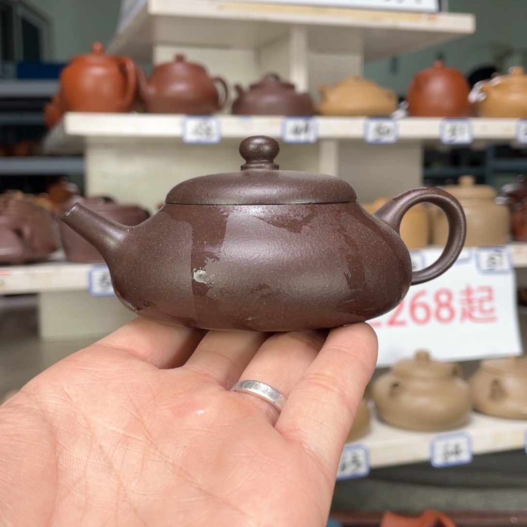紫砂茶壶黑墩头全手工120毫升
