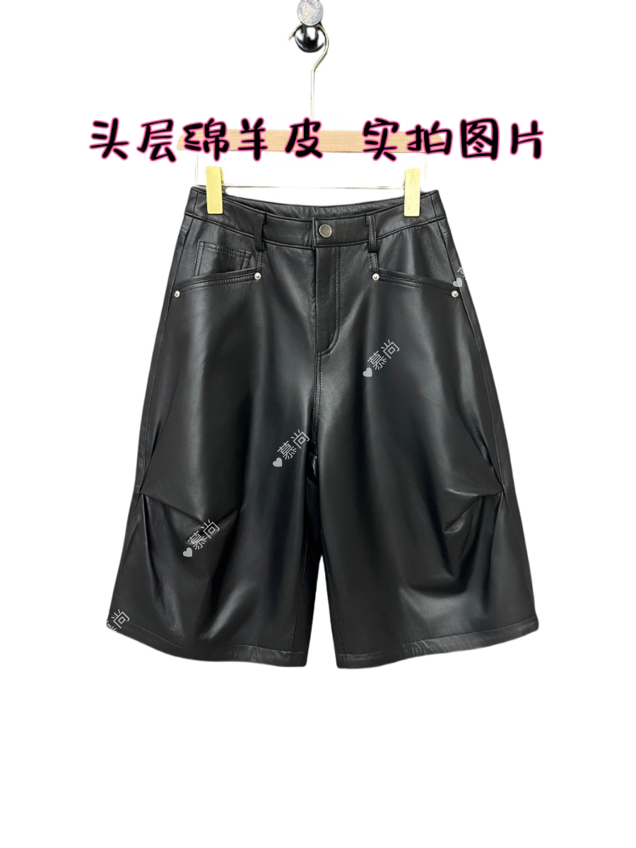短裤春夏夏季皮裤个性轻奢高腰黑色高腰女士松紧短裤