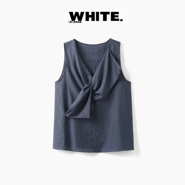 【风信子】立裁蝴蝶结无袖小衫 夏季气质单品套装