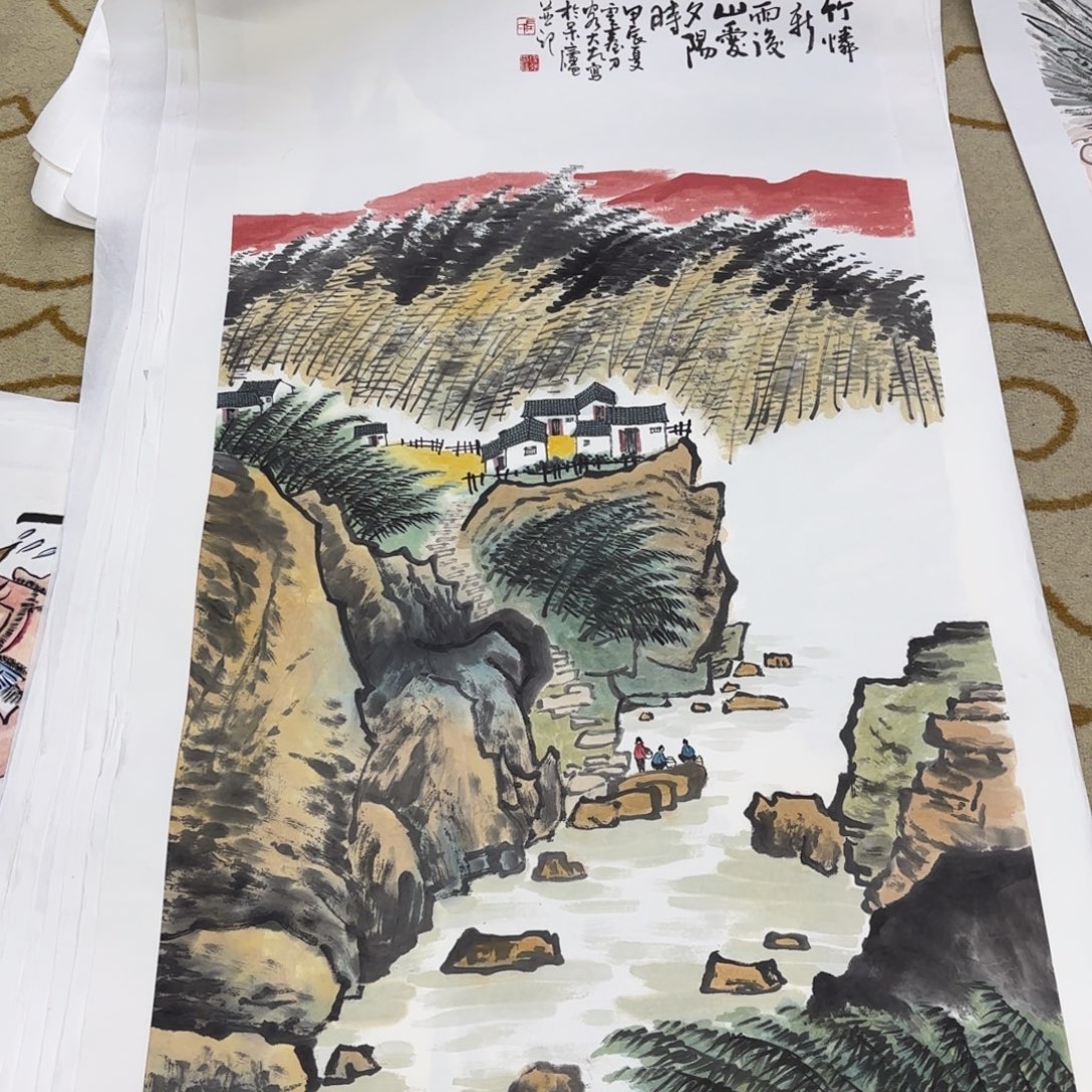 世***云国画左庭强四尺作品艺