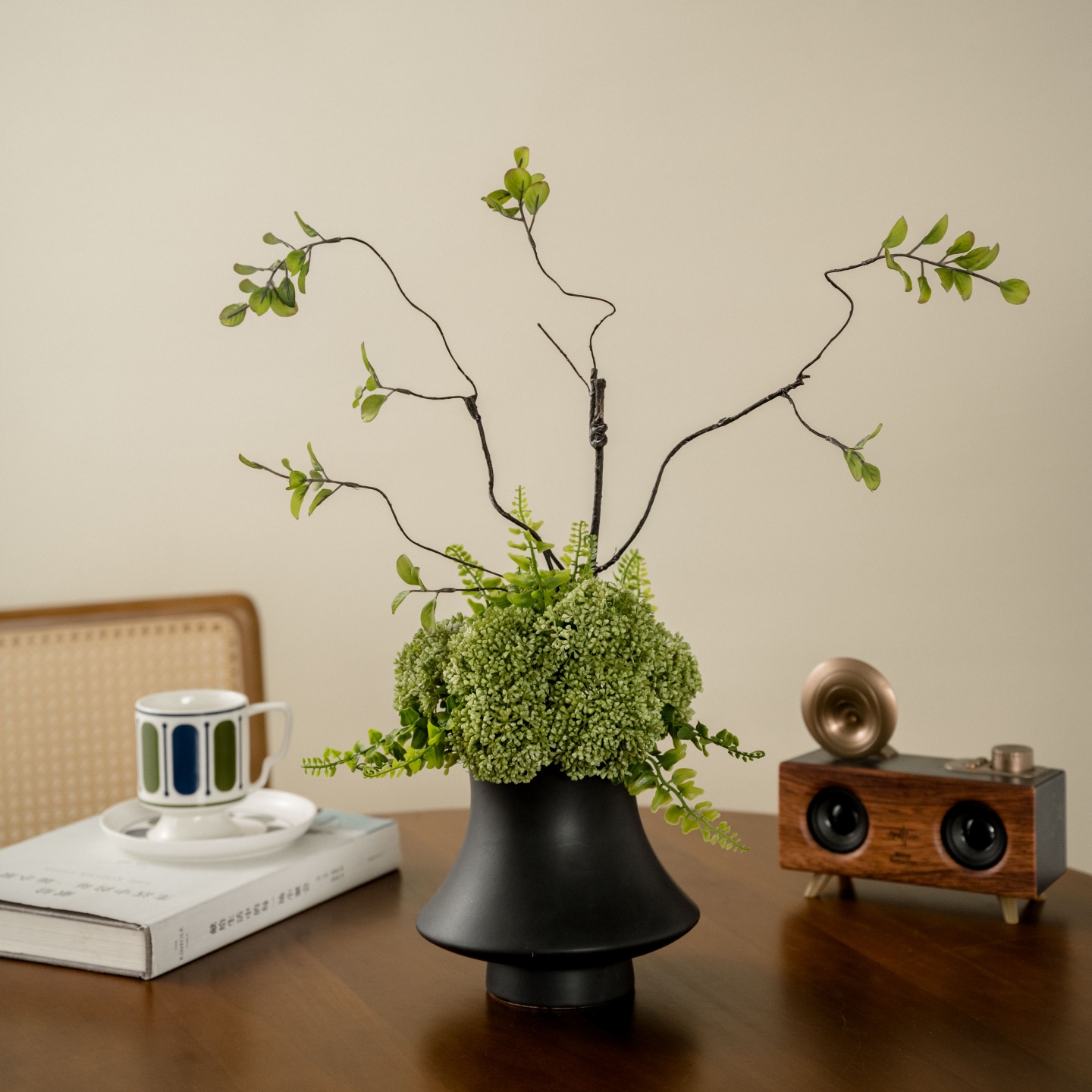 新中式轻奢绿植仿真花仿真盆景插花摆件客厅餐桌茶几门厅洽谈装饰