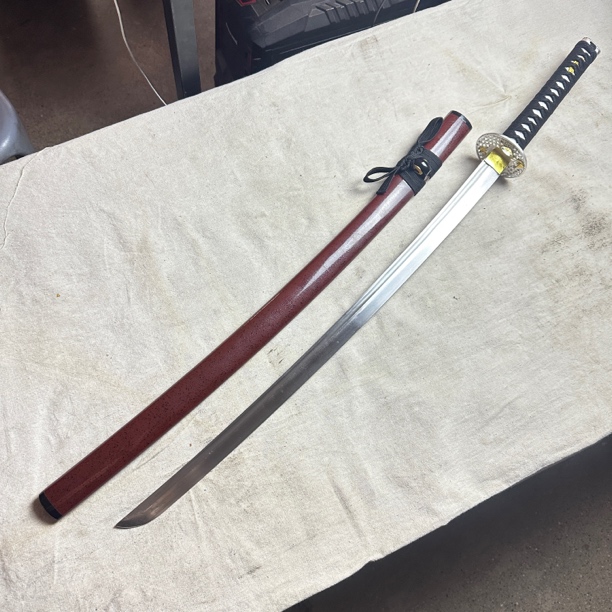 323 龙泉昊天宝剑高猛钢武士刀漆鞘未开刃