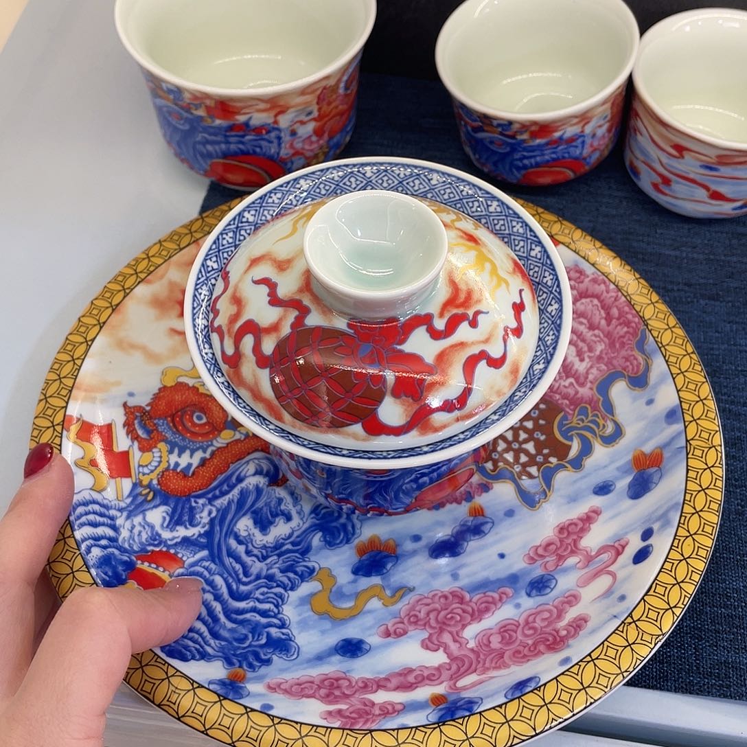 陶景德陶瓷盖碗茶具