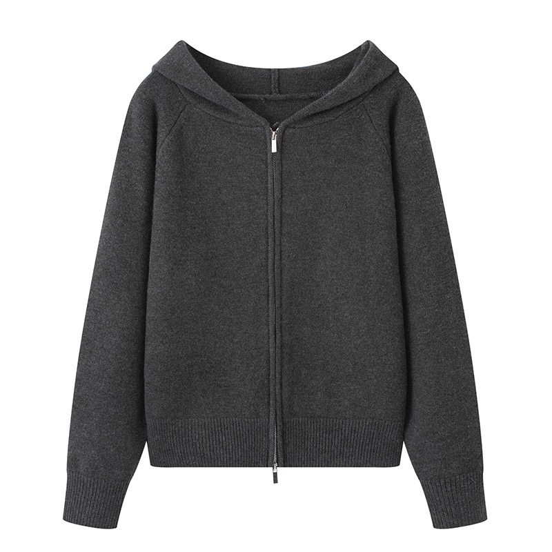 MM商场同款2025秋冬新款时尚休闲连帽针织开衫毛衣女4111