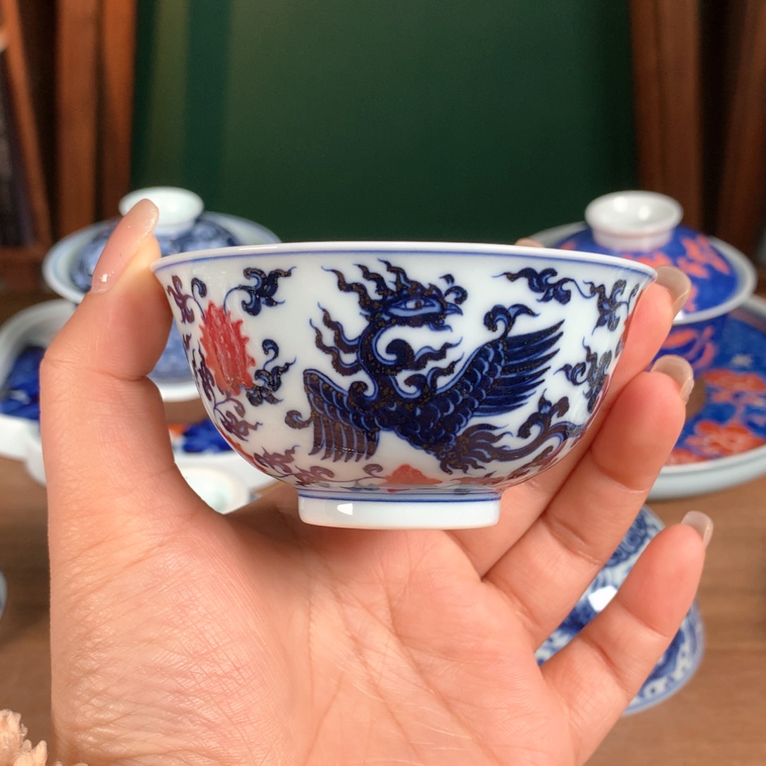 阳春白雪 青花釉里红