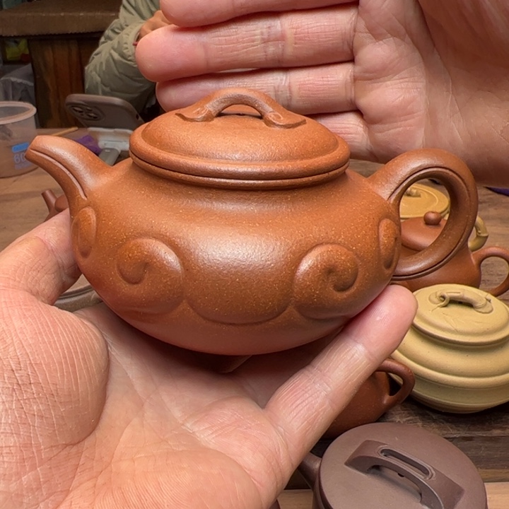 段泥茶壶宝山团泥半手精工制作如意黄鼓300c c