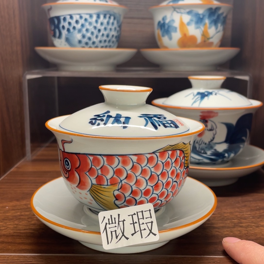 微瑕釉下彩纯手绘