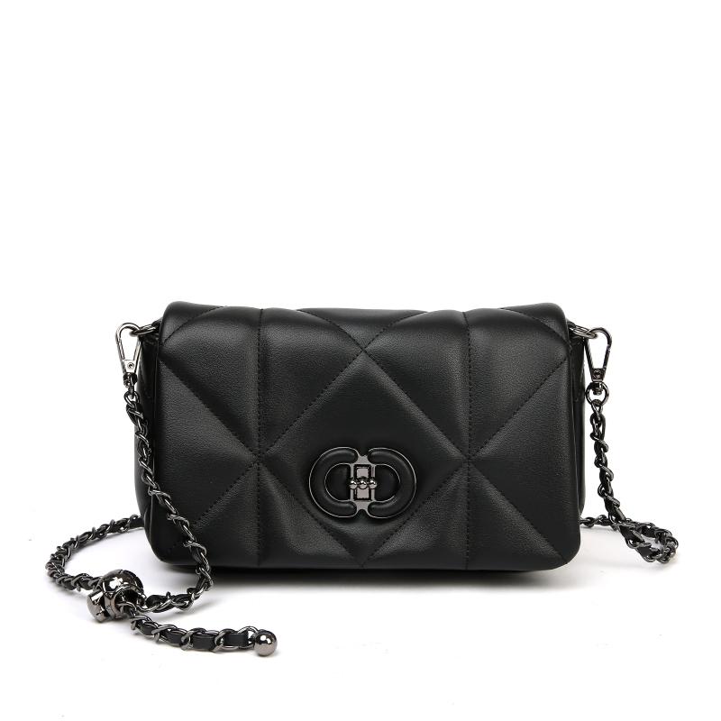 【C&R】时尚单肩斜挎小方包BF-66537-黑色/21x7x13cm