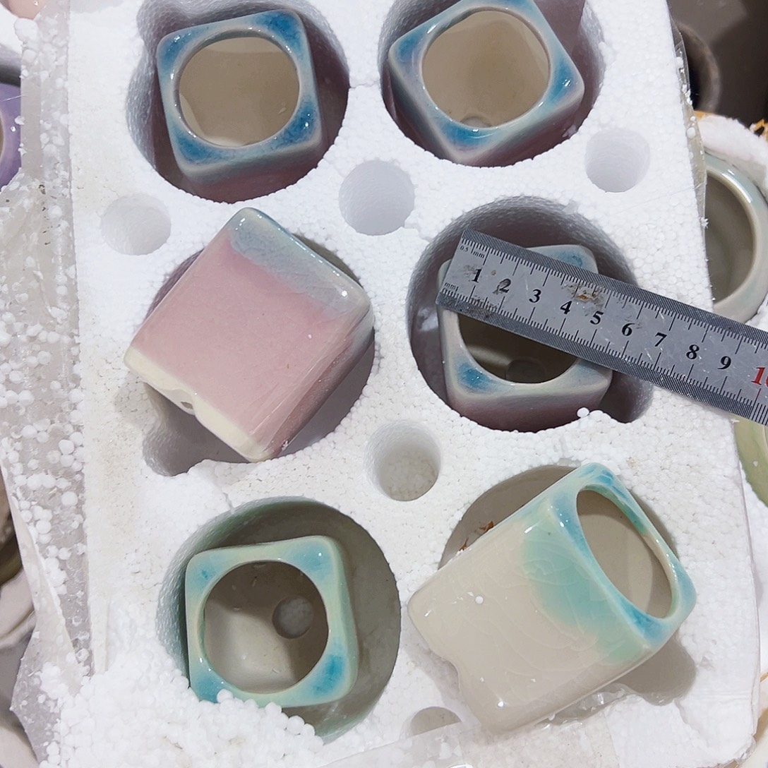 有孔，外贸尾单陶瓷花盆凑单10米包邮