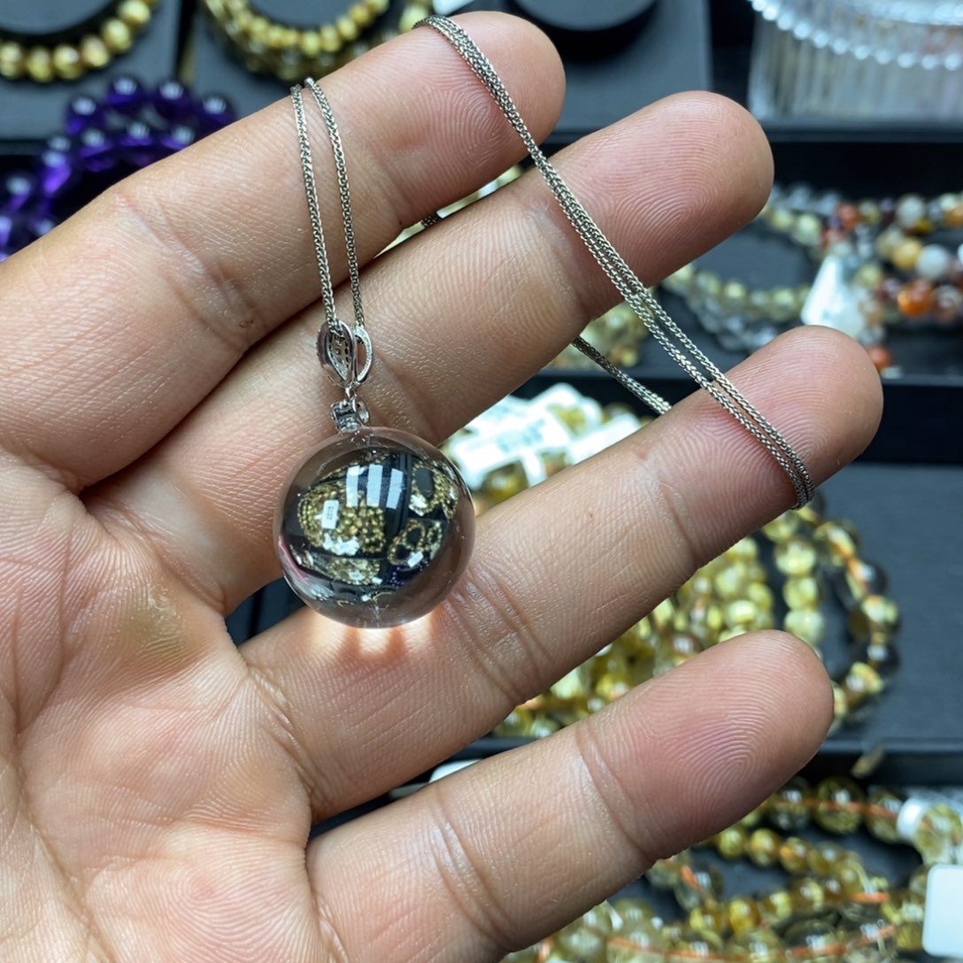 颈饰银S925镶嵌水晶卓慕水晶天然白水晶吊坠