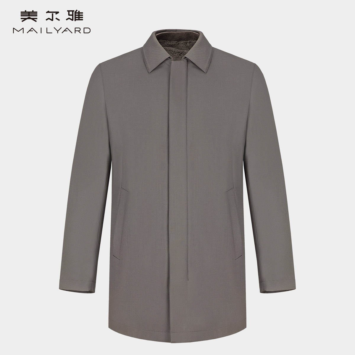 MAILYARD/美尔雅毛皮上衣 休闲百搭男士兔毛内胆翻领保暖外套 175