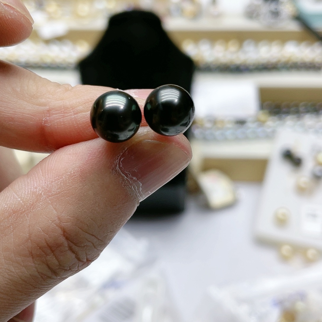 海水珍珠耳饰银S925镶嵌